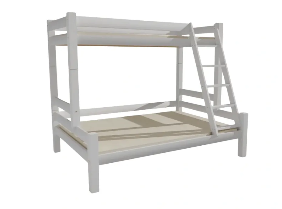 Dětská patrová postel s rozšířeným spodním lůžkem z masivu ROBUST 8X8 6A - 200x90 cm
