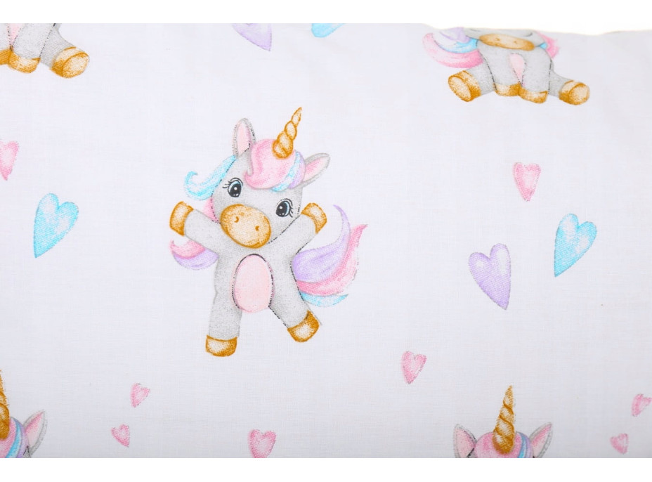 Dětské bavlněné povlečení do postýlky 135x100 cm BABYMAM PREMIUM - Veselý jednorožec