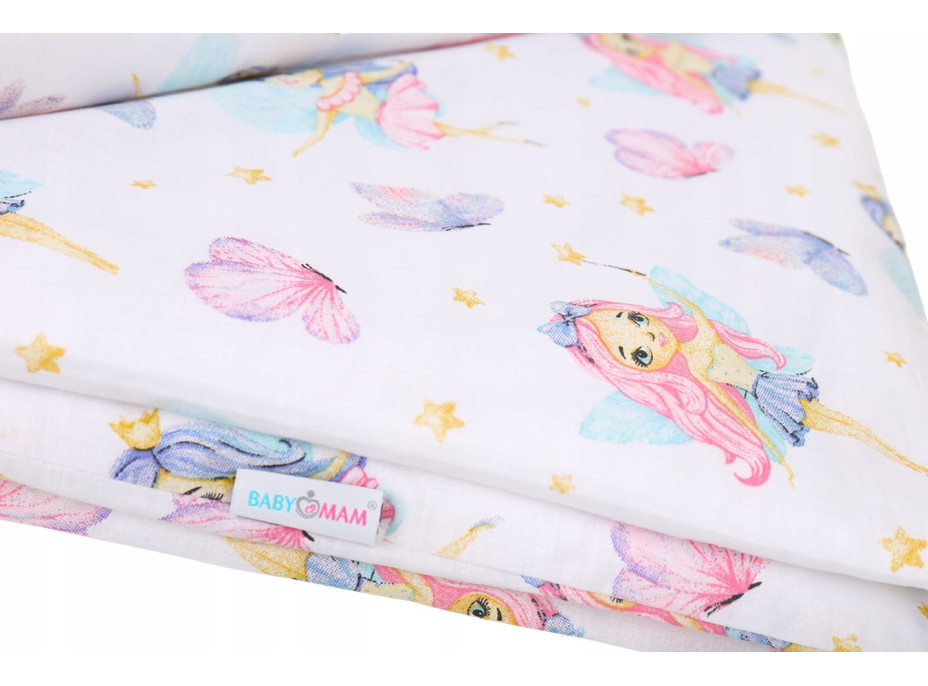 Dětské bavlněné povlečení do postýlky 135x100 cm BABYMAM PREMIUM - Víly