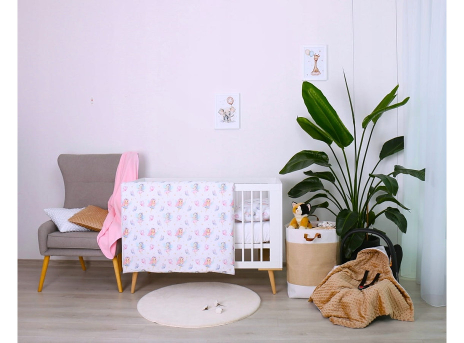 Dětské bavlněné povlečení do postýlky 135x100 cm BABYMAM PREMIUM - Víly