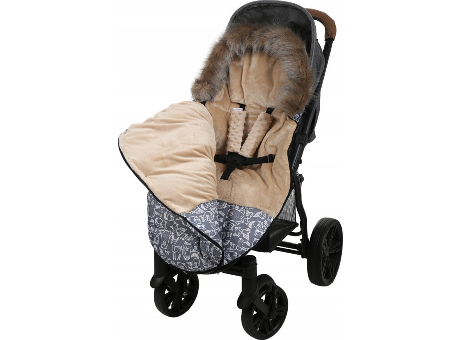 Dětský fusak do kočárku BABYMAM Maxi - Boho/béžový