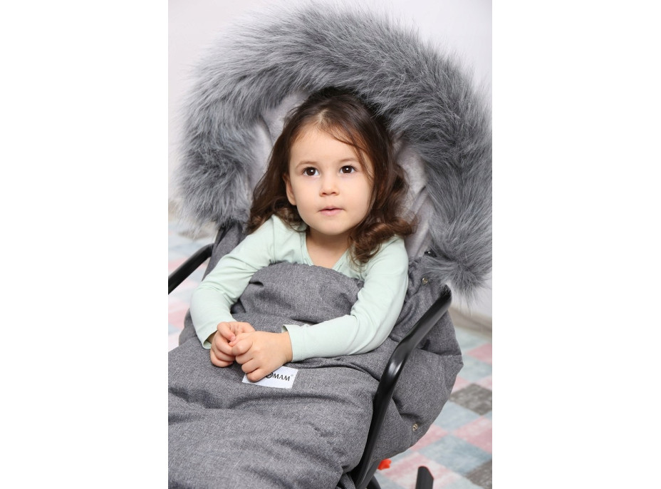 Dětský fusak do kočárku BABYMAM Maxi - tmavě šedý melange
