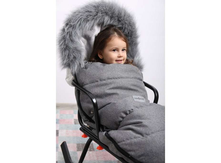 Dětský fusak do kočárku BABYMAM Maxi - tmavě šedý melange
