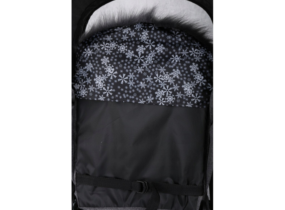 Dětský fusak do kočárku BABYMAM Maxi - Vločky/šedý