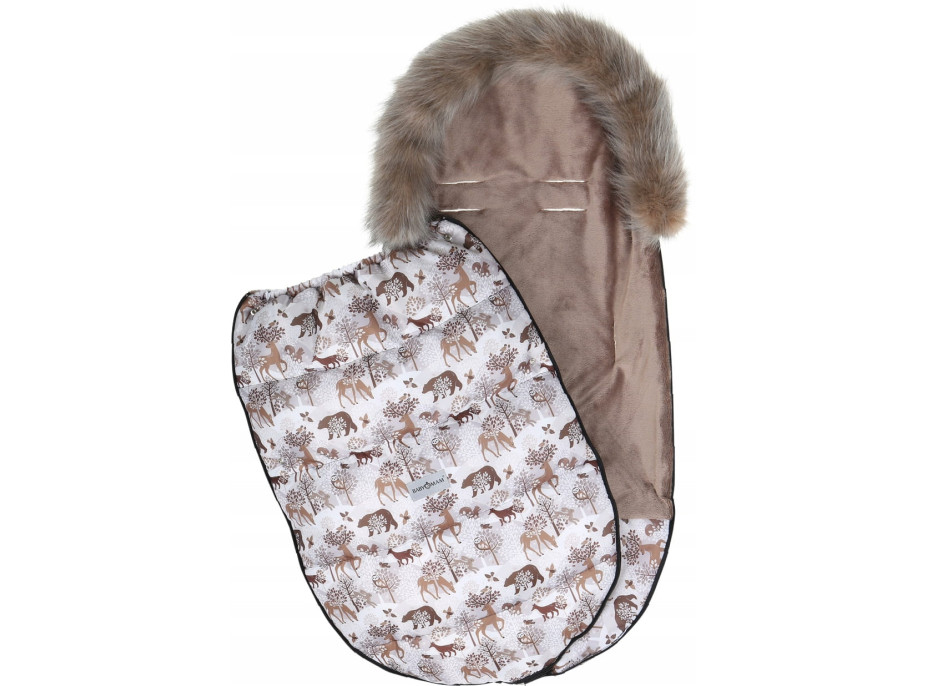Dětský fusak do kočárku BABYMAM Maxi - Zimní les/cappuccino