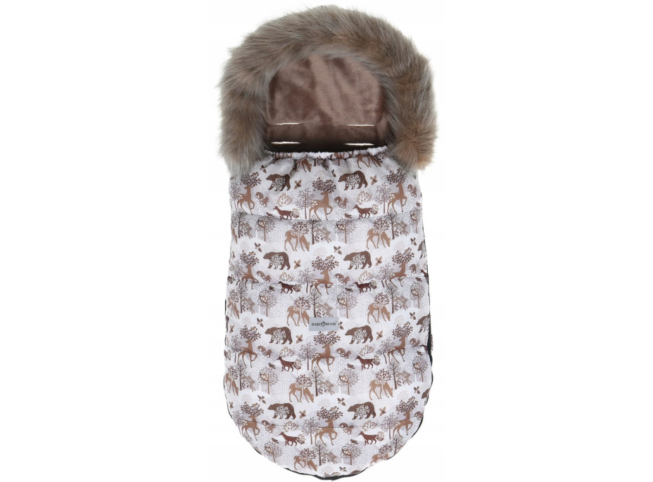 Dětský fusak do kočárku BABYMAM Maxi - Zimní les/cappuccino