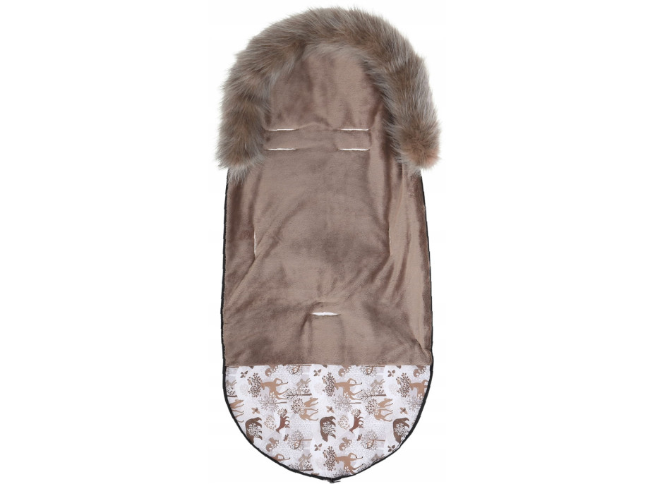 Dětský fusak do kočárku BABYMAM Maxi - Zimní les/cappuccino
