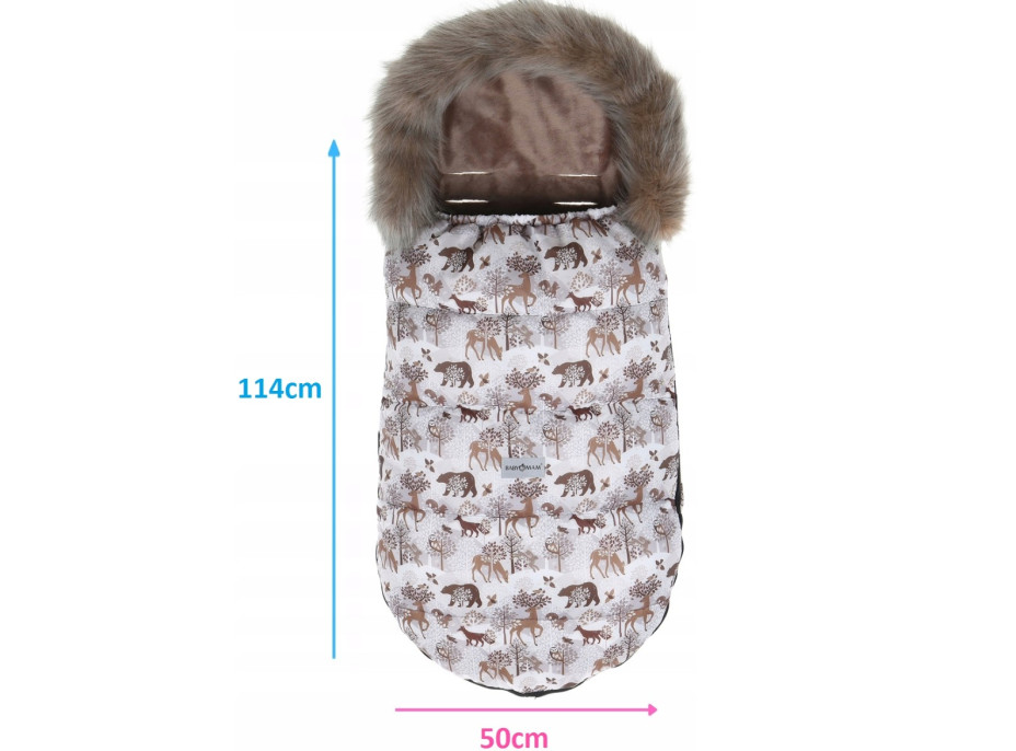 Dětský fusak do kočárku BABYMAM Maxi - Zimní les/cappuccino