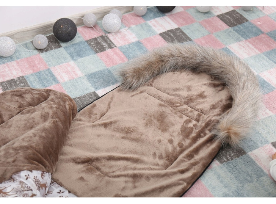 Dětský fusak do kočárku BABYMAM Maxi - Zimní les/cappuccino