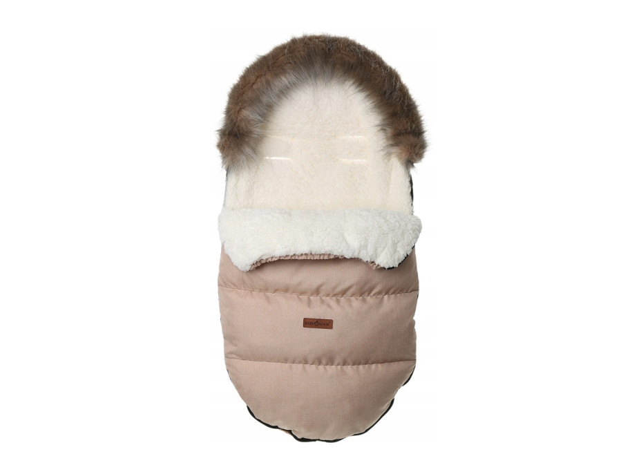 Dětský fusak do kočárku BABYMAM Premium - Cappuccino/beránek ecru