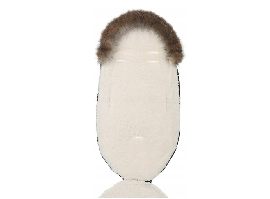 Dětský fusak do kočárku BABYMAM Premium - Cappuccino/beránek ecru