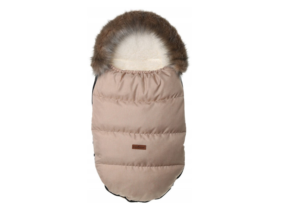 Dětský fusak do kočárku BABYMAM Premium - Cappuccino/beránek ecru