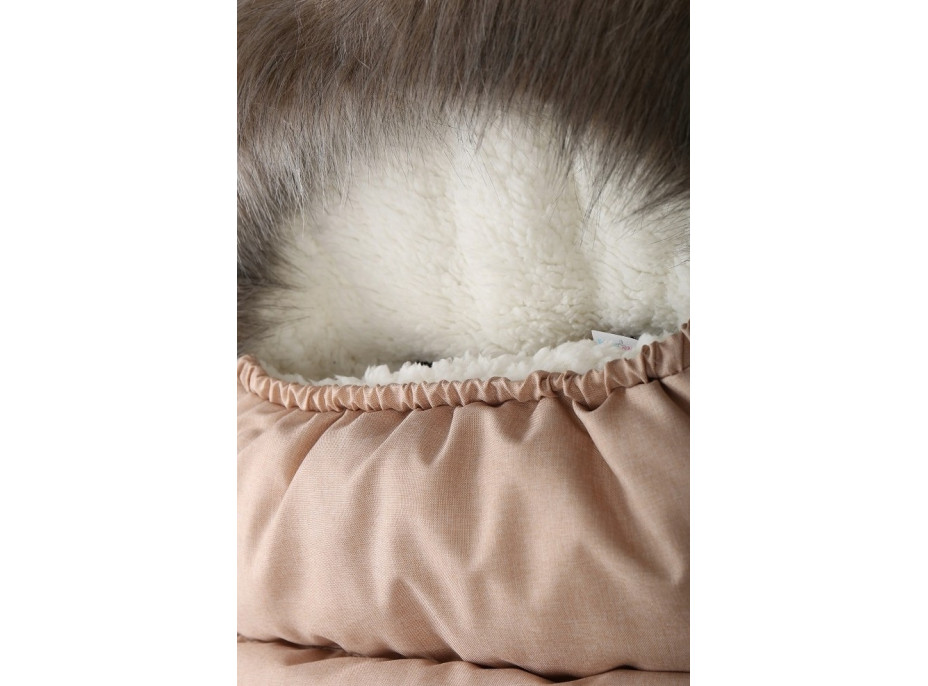 Dětský fusak do kočárku BABYMAM Premium - Cappuccino/beránek ecru