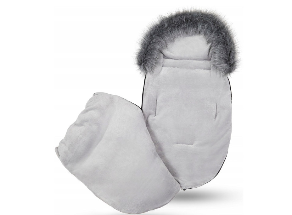 Dětský fusak do kočárku BABYMAM Premium - Levandulová zahrada/šedý