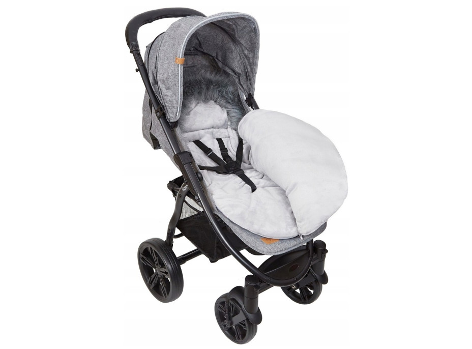 Dětský fusak do kočárku BABYMAM Premium - Levandulová zahrada/šedý