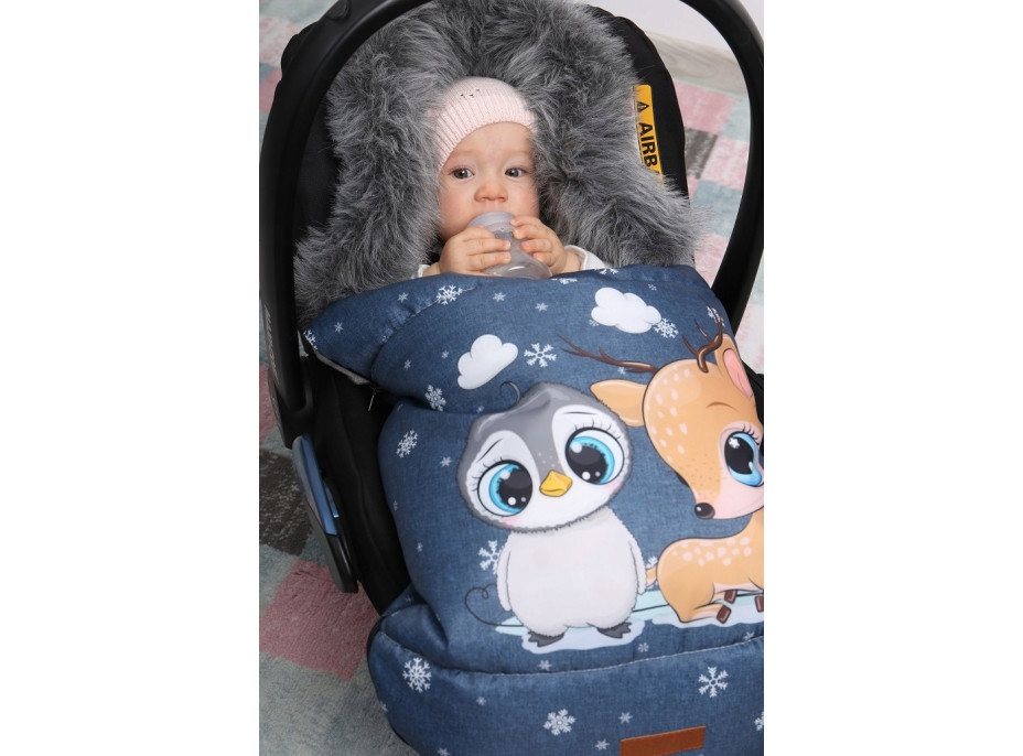 Dětský fusak do kočárku BABYMAM Premium - Nejlepší přítel/šedý