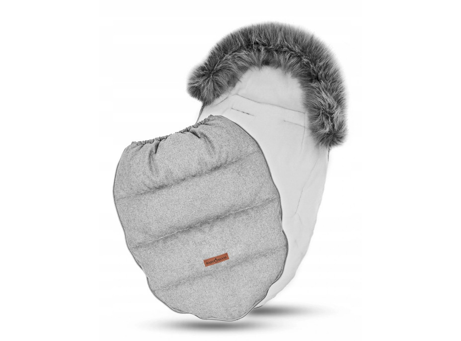 Dětský fusak do kočárku BABYMAM Premium - světle šedý melange