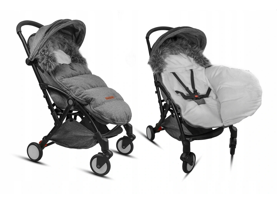 Dětský fusak do kočárku BABYMAM Premium - tmavě šedý melange