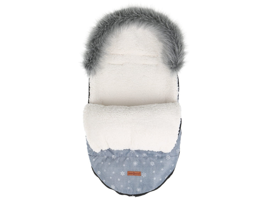 Dětský fusak do kočárku BABYMAM Premium - Vlk/beránek ecru