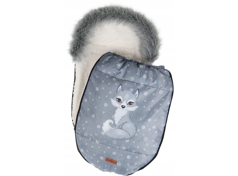Dětský fusak do kočárku BABYMAM Premium - Vlk/beránek ecru