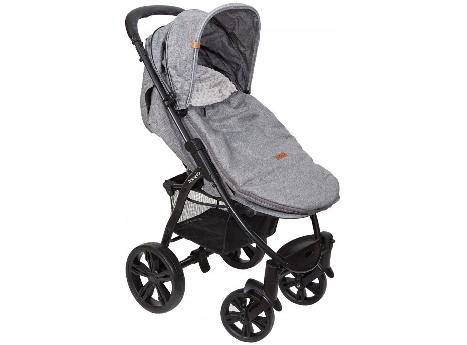 Dětský fusak s kapucí BABYMAM Soft Nature - tmavě šedý melange/šedá minky