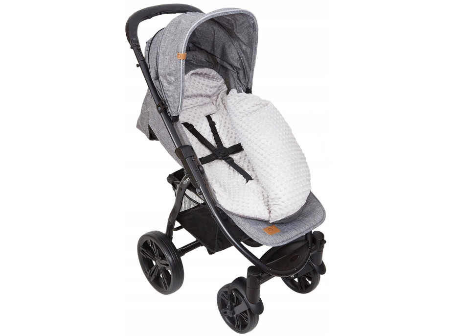 Dětský fusak s kapucí BABYMAM Soft Nature - tmavě šedý melange/šedá minky