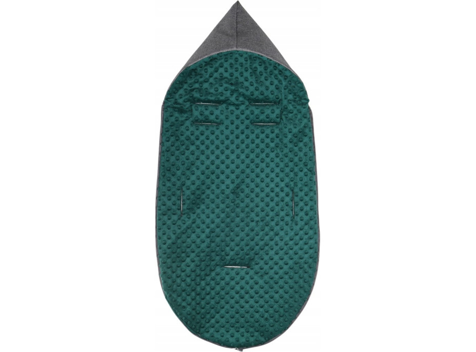 Dětský fusak s kapucí BABYMAM Soft Nature - tmavě šedý melange/tmavě zelená minky
