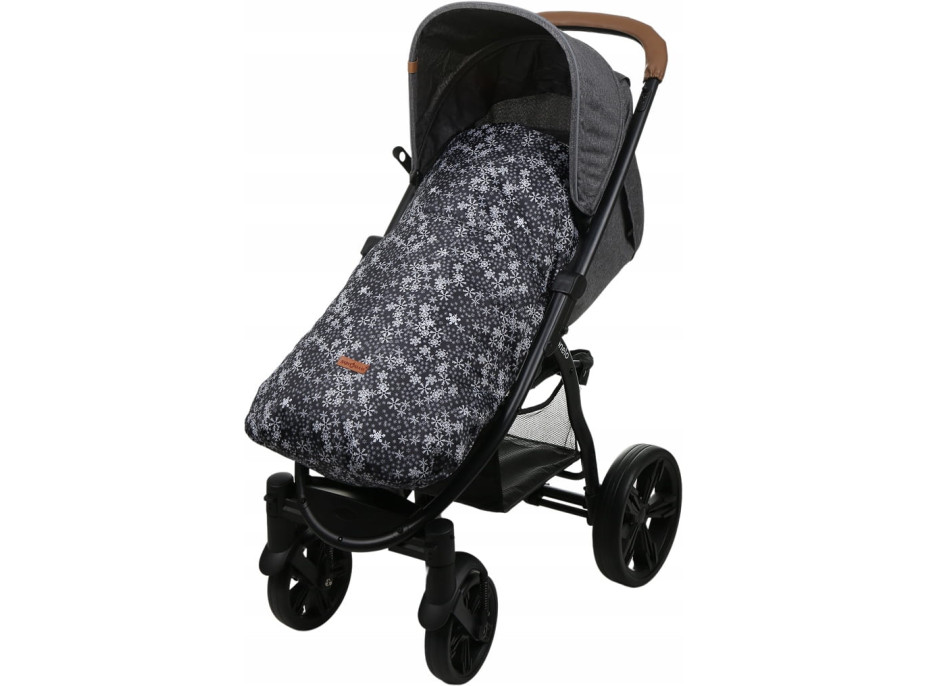 Dětský fusak na sportovní kočárek BABYMAM - Vločky/šedý