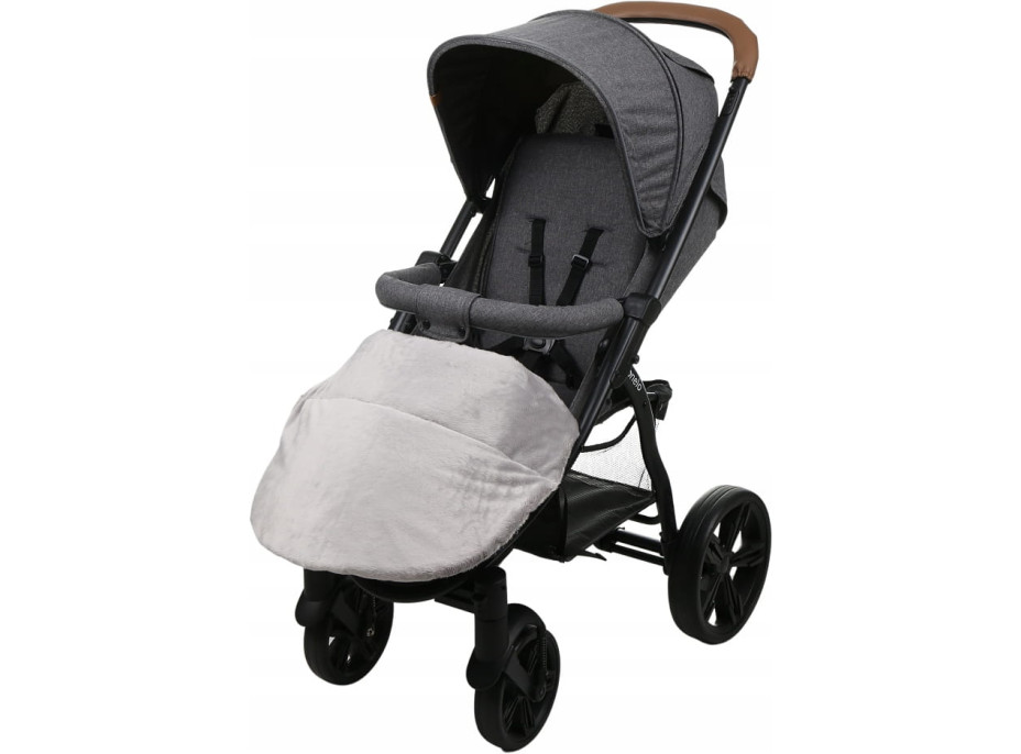 Dětský fusak na sportovní kočárek BABYMAM - Vločky/šedý