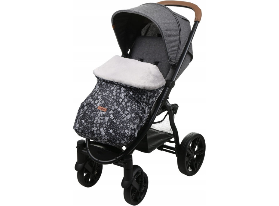 Dětský fusak na sportovní kočárek BABYMAM - Vločky/šedý