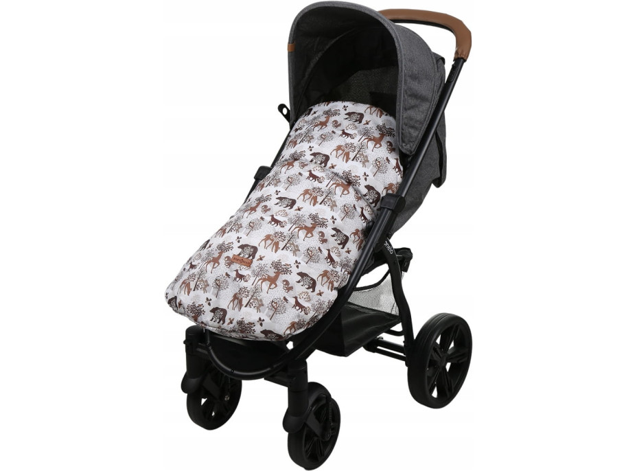 Dětský fusak na sportovní kočárek BABYMAM - Zimní les/cappuccino