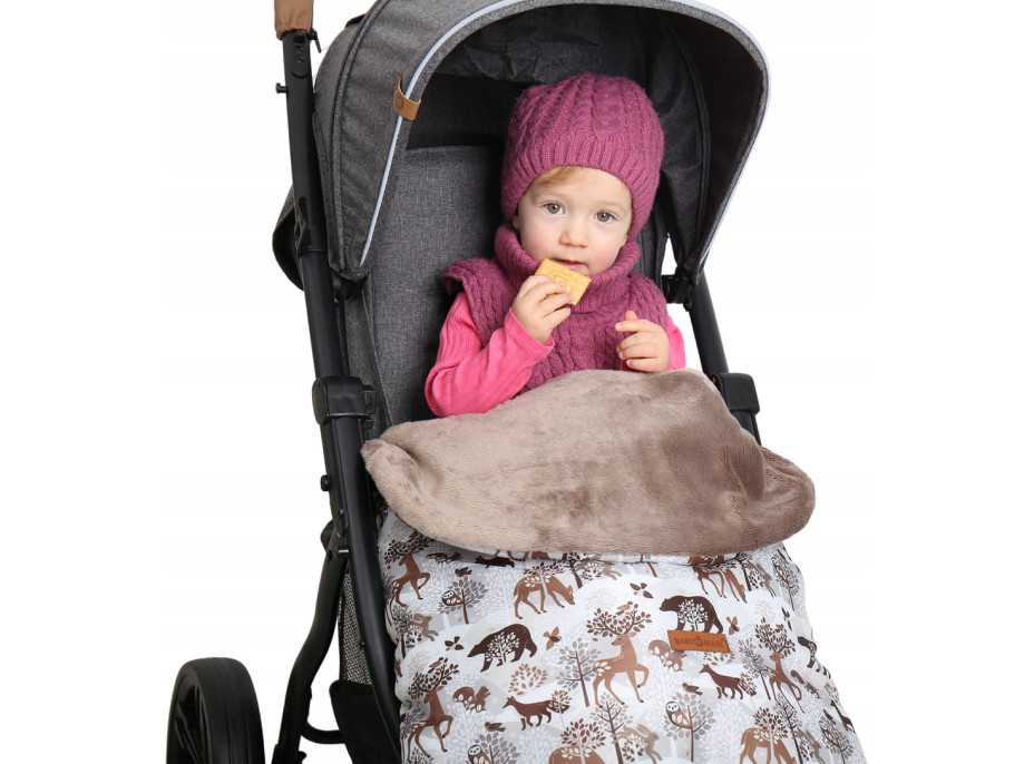 Dětský fusak na sportovní kočárek BABYMAM - Zimní les/cappuccino