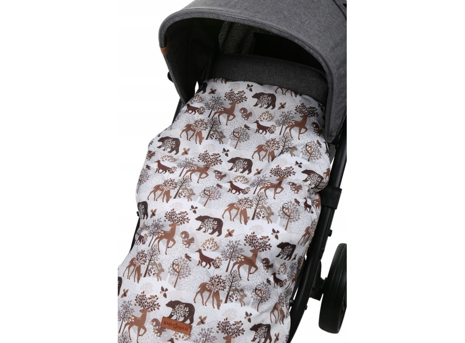 Dětský fusak na sportovní kočárek BABYMAM - Zimní les/cappuccino