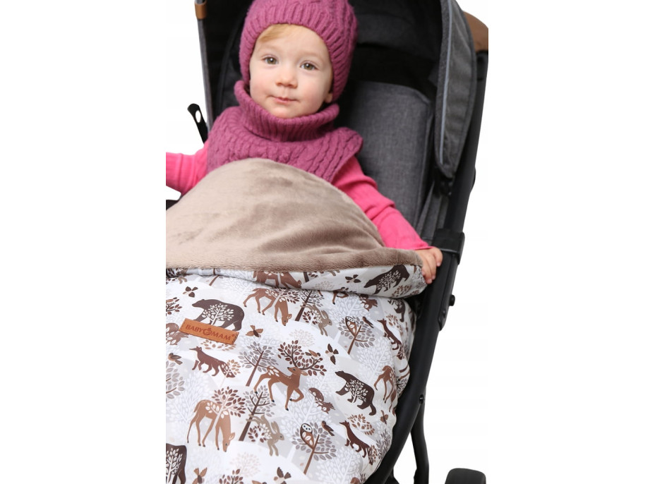 Dětský fusak na sportovní kočárek BABYMAM - Zimní les/cappuccino