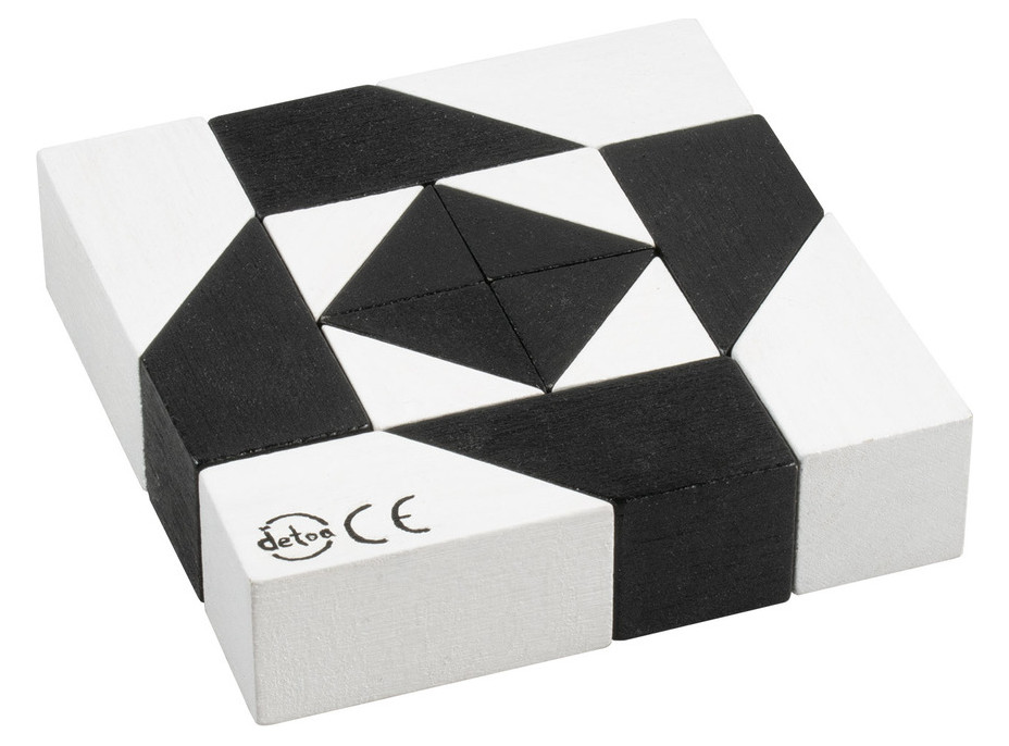 Detoa Hlavolam Tangram černobílý