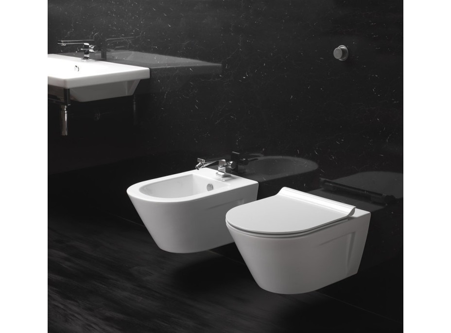 GSI NORM závěsná WC mísa, GeniusFlush, 36x55cm, bílá ExtraGlaze 862111