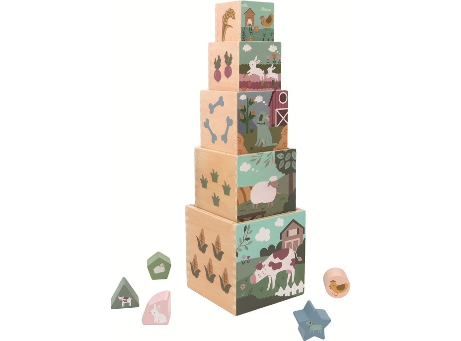 2Kids Toys Skládací věž z kostek Farma