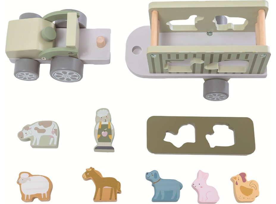 2Kids Toys Dřevěné auto se zvířátky