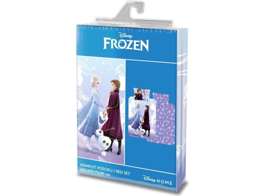 Dětské bavlněné povlečení FROZEN Anna, Elsa a Olaf - 160x200 cm