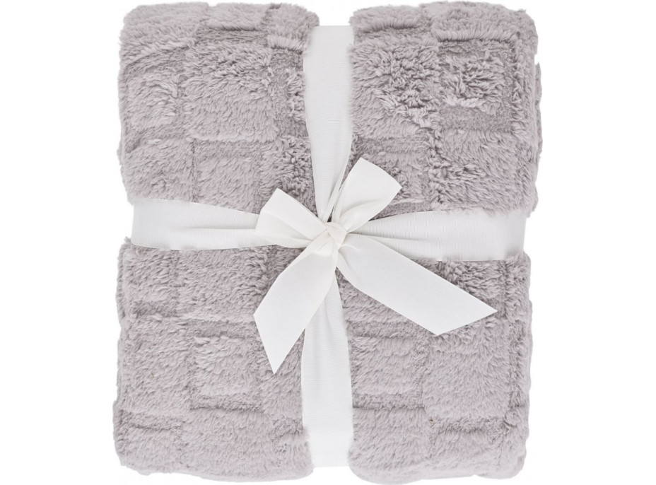 Deka přehoz CUBE 150x200 cm - stříbrná