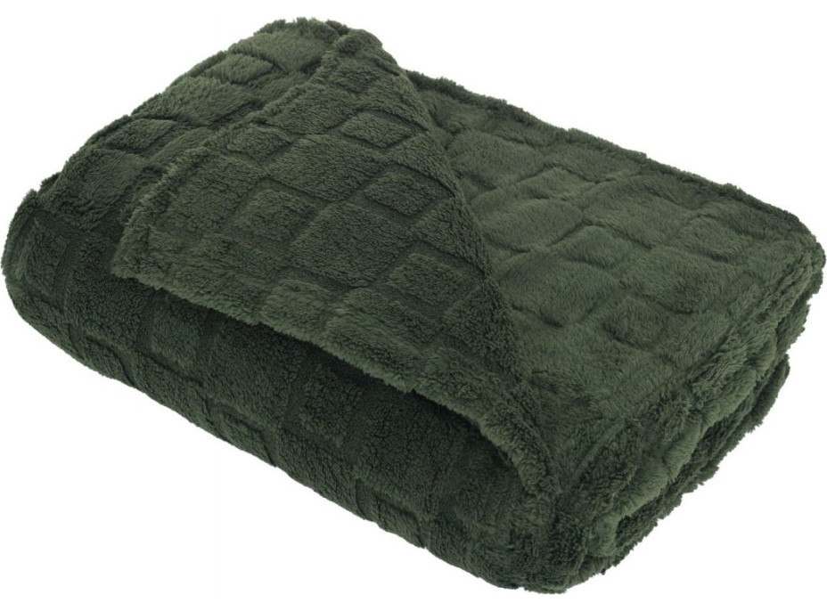 Deka přehoz CUBE 150x200 cm - tmavě zelená