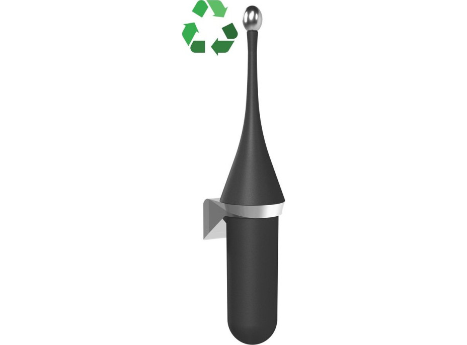 MARPLAST ECOLORED WC štětka závěsná, ABS, Soft Touch, černá mat A65801VB