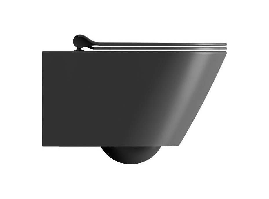 GSI KUBE X závěsná WC mísa, GeniusFlush, 36x55cm, černá dual-mat 941326