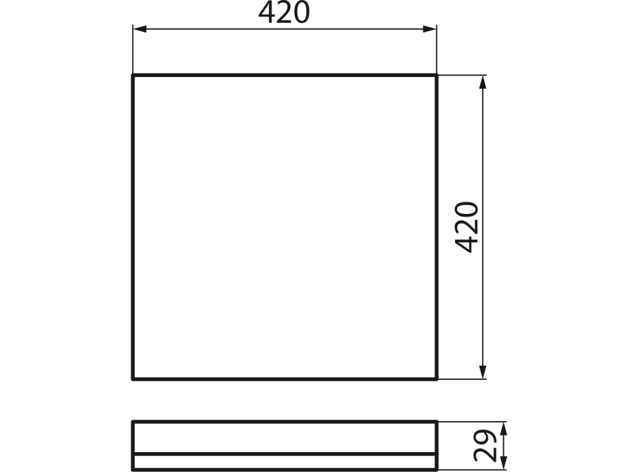 KANLUX AZPO stropní LED svítidlo, 420x420mm, 22W, IP54, bílá 31510