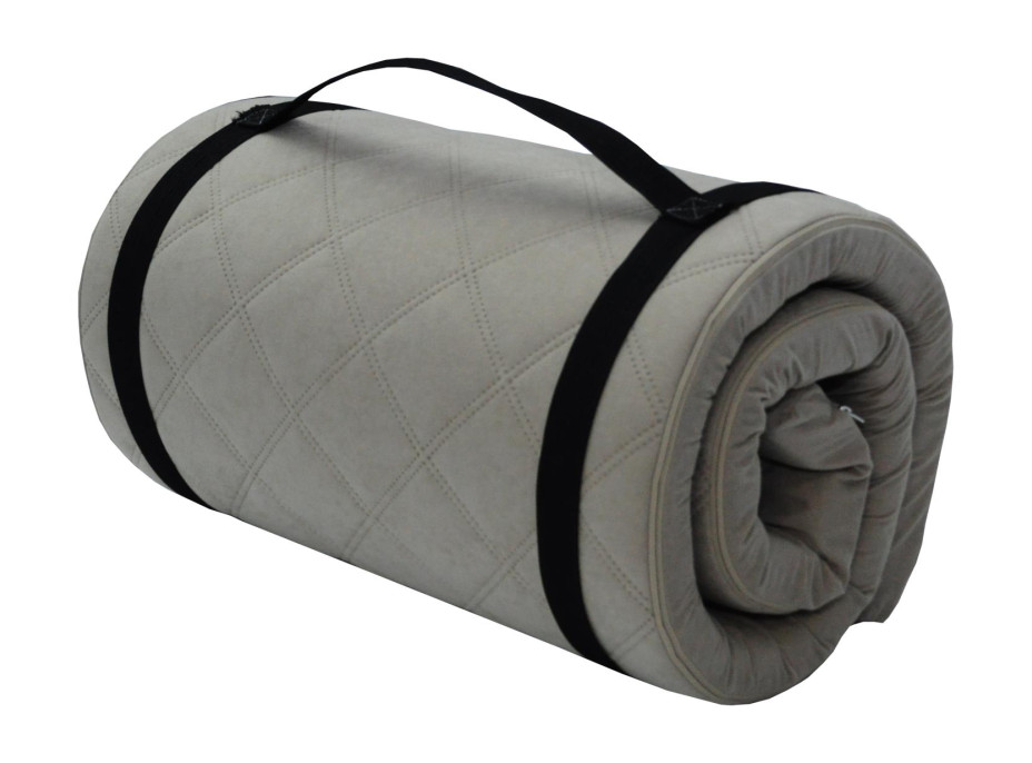 Cestovní turistická prošívaná matrace 198x60x5 cm - béžová