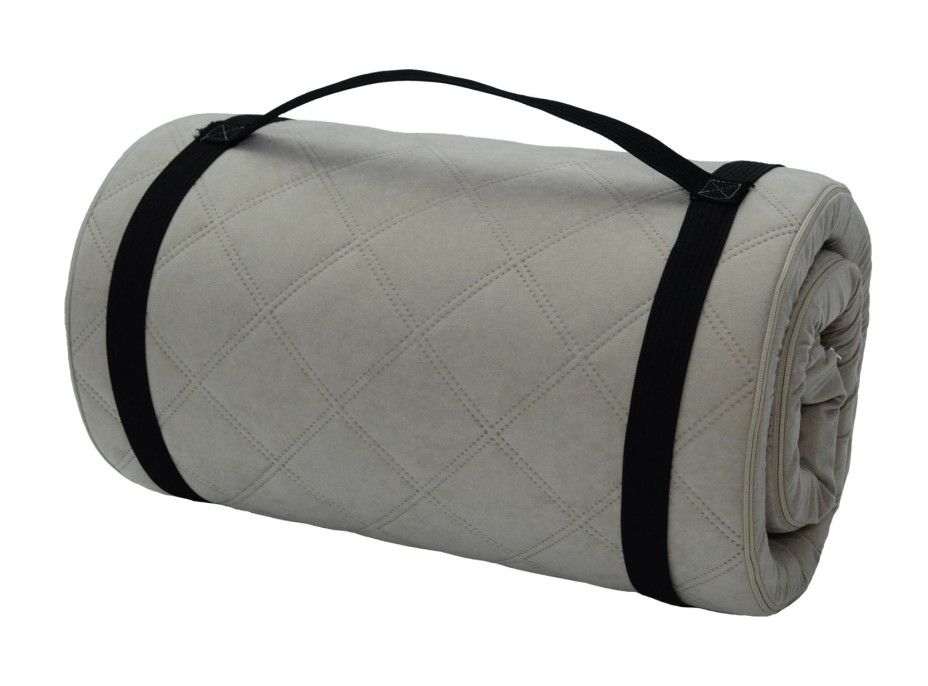 Cestovní turistická prošívaná matrace 198x60x5 cm - béžová