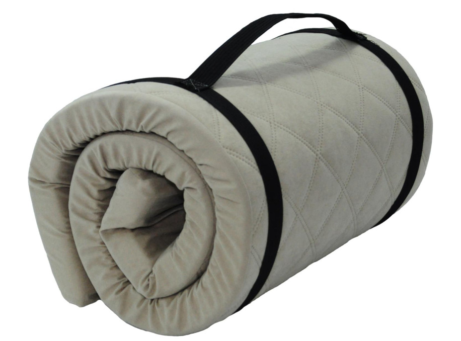 Cestovní turistická prošívaná matrace 198x60x5 cm - béžová