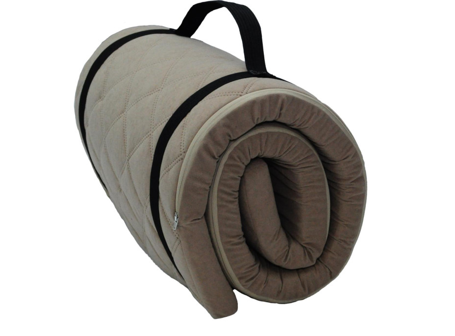 Cestovní turistická prošívaná matrace 198x60x5 cm - tmavě béžová