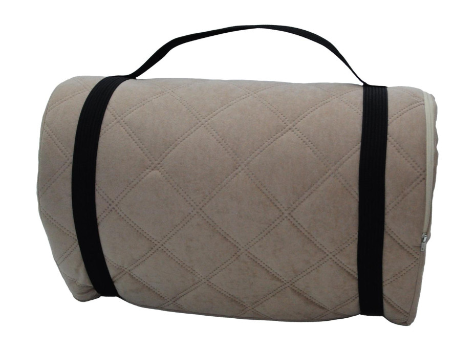 Cestovní turistická prošívaná matrace 198x60x5 cm - tmavě béžová