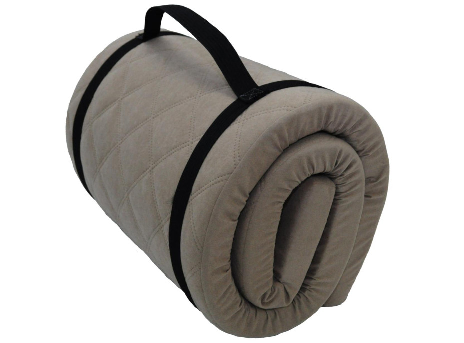 Cestovní turistická prošívaná matrace 198x60x5 cm - tmavě béžová